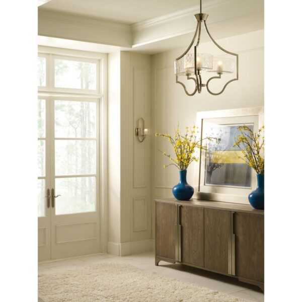 Caress Collection Three-Light Clear Water Glass Chandelier Light