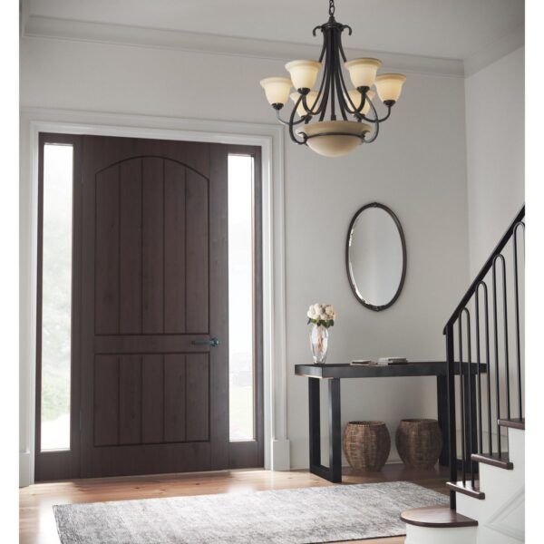 Torino Collection Six-Light Etched Glass Chandelier Light