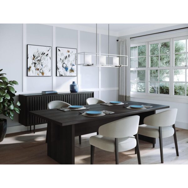 Chadwick Collection Three-Light Etched Opal Glass Linear Chandelier Light