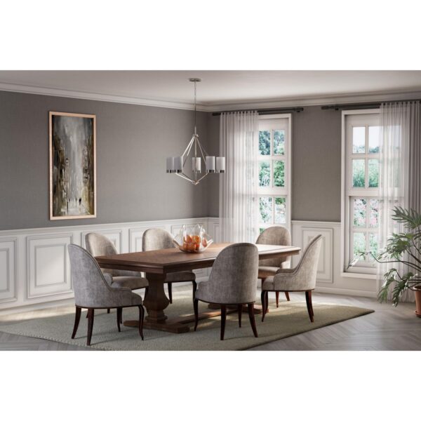 Elevate Collection Five-Light Etched White Glass Chandelier Light