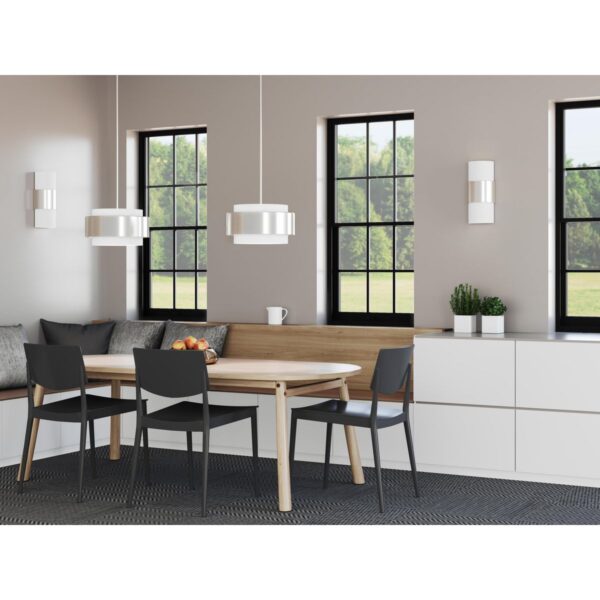 Silva Collection Two-Light White Linen Shade Wall Sconce