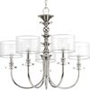 Marche Collection Five-Light Grey Mylar Shade Chandelier Light