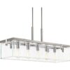 Glayse Collection Five-Light Clear Glass Linear Chandelier Light