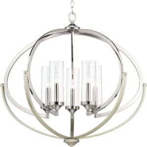PROG_P400117_104_PRODIMAGE_1200.jpg Evoke Collection Five-Light Clear Glass Chandelier Light P40017