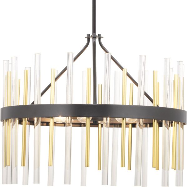 Orrizo Collection Six-Light Clear Glass Chandelier Light