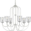 Bowman Collection Six-Light Clear Chiseled Glass Chandelier Light