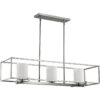 Chadwick Collection Three-Light Etched Opal Glass Linear Chandelier Light