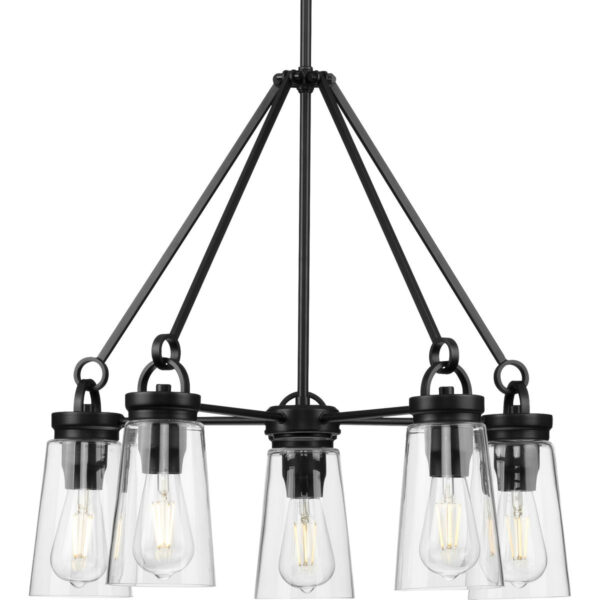 Stockbrace Collection Five-Light Clear Glass Chandelier Light
