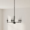 Kellwyn Collection Five-Light Clear Glass Chandelier Light