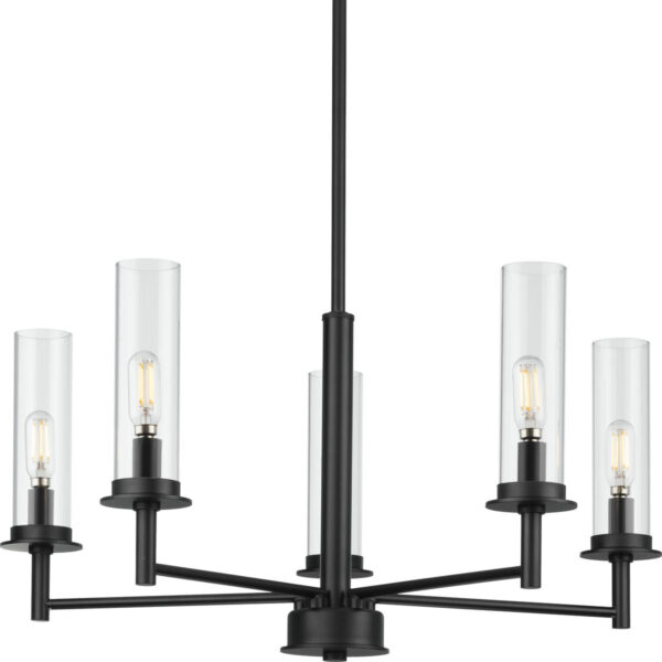 Kellwyn Collection Five-Light Clear Glass Chandelier Light