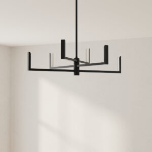 PROG_P400260-031-30_hero_CONTEXT-OFF.jpg Pivot LED Collection Six-Light Chandelier with Downlight