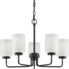 Merry Collection Five-Light Etched Glass Chandelier Light