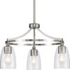 Parkhurst Collection Three-Light Clear Glass Chandelier Light