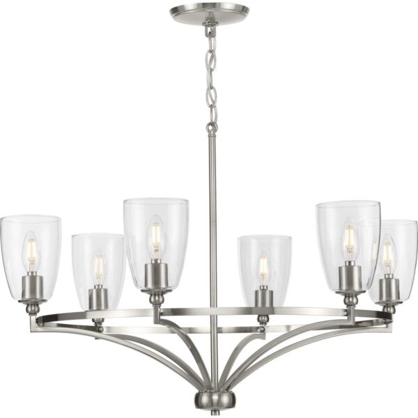 Parkhurst Collection Six-Light Clear Glass Chandelier Light