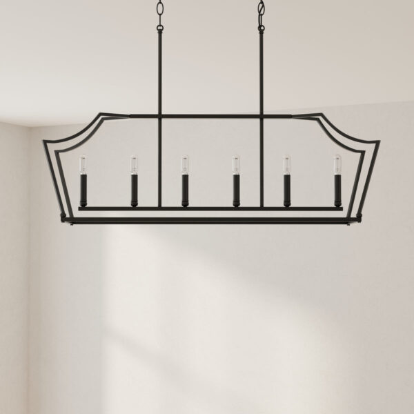 Parkhurst Collection Six-Light Linear Island Chandelier Light