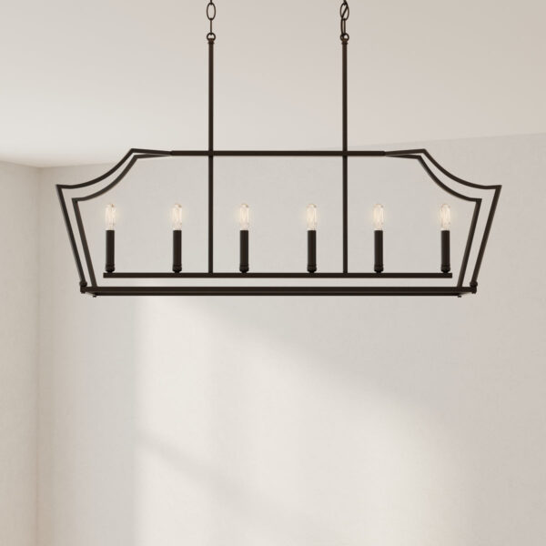 Parkhurst Collection Six-Light Linear Island Chandelier Light