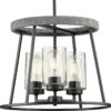 Laramie Collection Three-Light Clear Seeded Glass Chandelier
