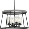 Laramie Collection Three-Light Clear Seeded Glass Chandelier