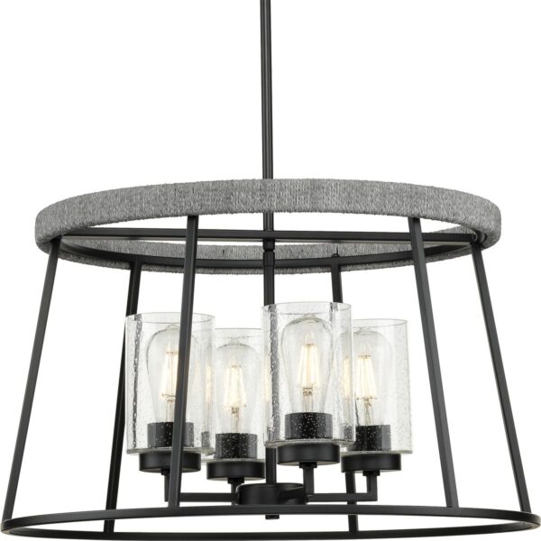 Laramie Collection Three-Light Clear Seeded Glass Chandelier