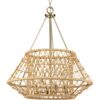 Laila Collection Four-Light Chandelier with Woven Jute Accents