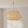 Laila Collection Five-Light Chandelier with Woven Jute Accents
