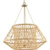 Laila Collection Five-Light Chandelier with Woven Jute Accents
