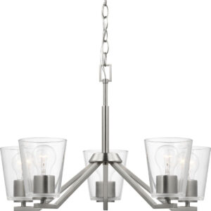 Vertex Collection Five-Light Clear Glass Chandelier