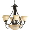 Torino Collection Six-Light Etched Glass Chandelier Light
