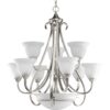 Torino Collection Nine-Light Etched Glass Chandelier Light