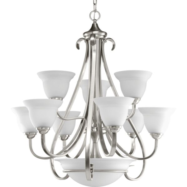 Torino Collection Nine-Light Etched Glass Chandelier Light
