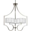 Caress Collection Three-Light Clear Water Glass Chandelier Light