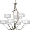 Caress Collection Nine-Light Clear Water Glass Chandelier Light
