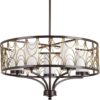 Cirrine Collection Five-Light Etched White Glass Chandelier Light