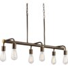 Swing Collection Six-Light Linear Chandelier