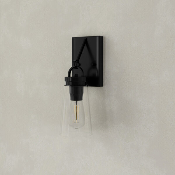 Stockbrace Collection One-Light Clear Glass Wall Light