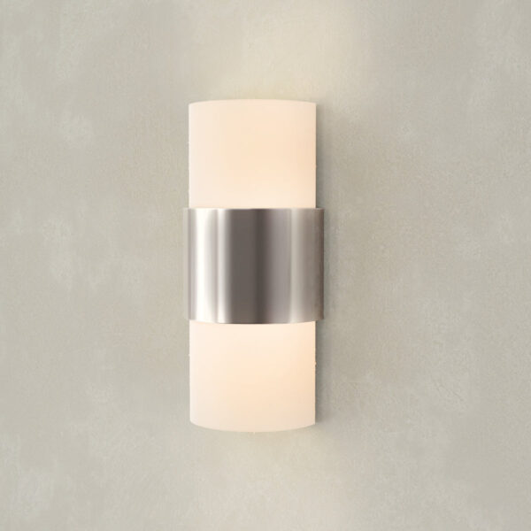 Silva Collection Two-Light White Linen Shade Wall Sconce