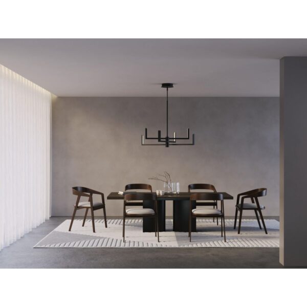 Pivot LED Collection Six-Light Chandelier with Downlight