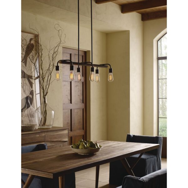 Swing Collection Six-Light Linear Chandelier
