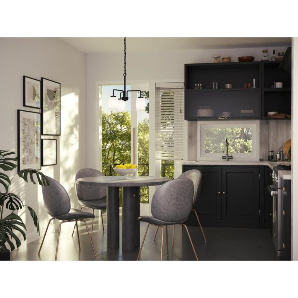 Merry Collection Three-Light Etched Glass Chandelier Light