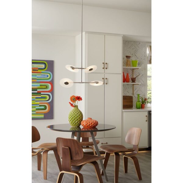 Spoke LED Collection Four-Light Hanging Chandelier Light