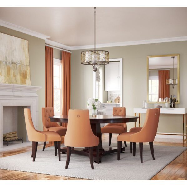 Cirrine Collection Three-Light Etched White Glass Chandelier Light